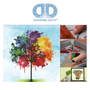 Diamond Dotz Disney Frozen II, "Sisters" Anna und Elsa, funkelndes Diamantbild zum Selbstgestalten, ca. 40 x 40 cm groß, Malen mit Diamanten