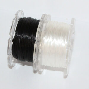 Gummifaden Stretch Magic, Durchmesser 0,8mm, Rolle mit 5m, Perlfaden zur Schmuckherstellung in verschiedenen Farben (transparent/schwarz)