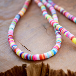 Katsuki Perlen 5mm mit 1,9mm Loch, Perlenmischung aus Polymer Clay ca. 318 St./Strang