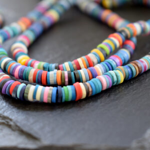 Katsuki Perlen 5mm mit 1,8 mm Loch, Perlenmischung aus Polymer Clay, ca. 380 St./Strang