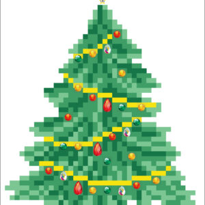 Diamond Dotz Grußkarte Weihnachtsbaum “Merry Christmas”, ca. 12,6 x 17,7 cm, funkelnde Klappkarte zum Verschenken, inkl. Briefumschlag