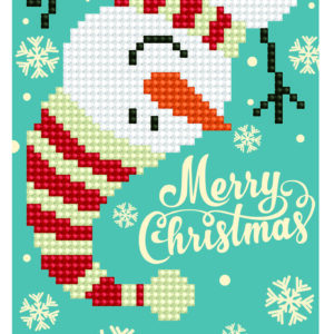 Diamond Dotz Grußkarte Schneemann “Merry Christmas”, ca. 12,6 x 17,7 cm, funkelnde Klappkarte zum Verschenken, inkl. Briefumschlag