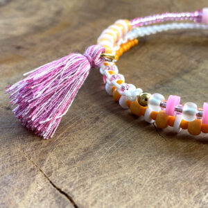 Katsuki Perlen 6mm mit 1,8 mm Loch, bunte Perlen aus Polymer Clay, ca. 330-350 St./Strang, verschiedene Farben