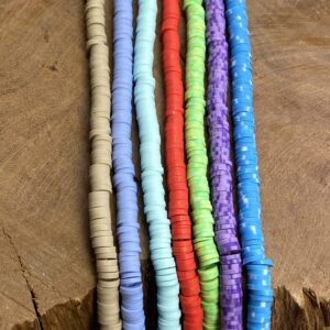 Katsuki Perlen 5mm mit 1,9 mm Loch, bunte Perlen aus Polymer Clay, mind. 300-350 St./Strang, verschiedene Farben